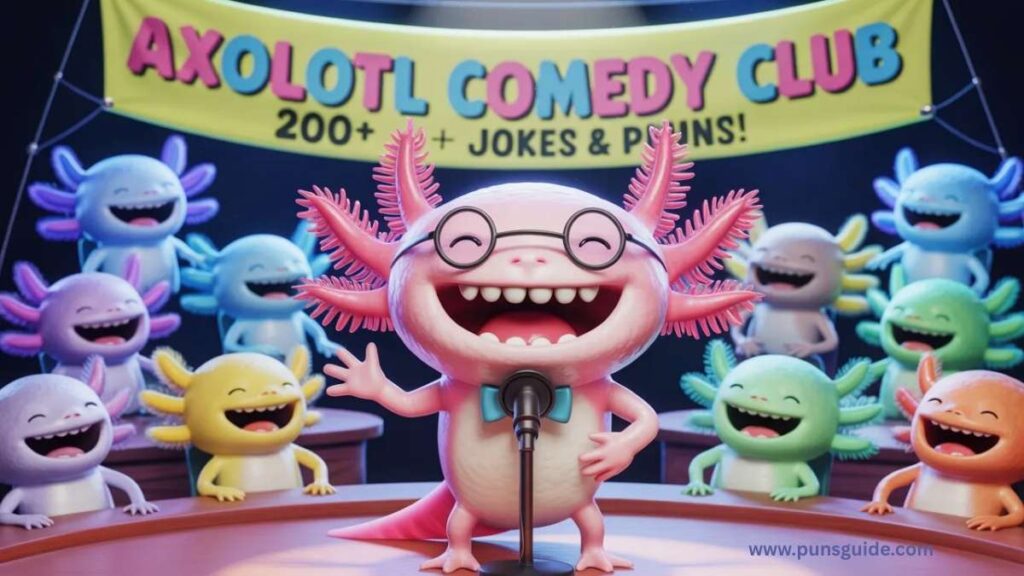 Amphibian Jokes Featuring Axolotls